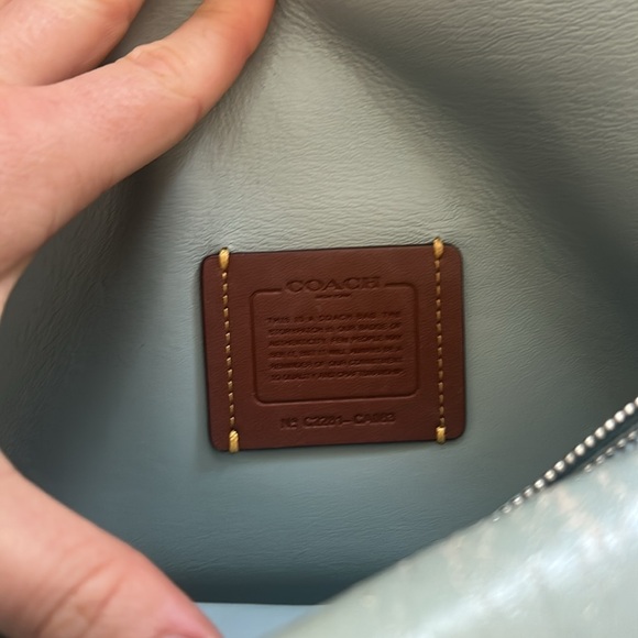 *Flaws* Coach Ombre Puffy Tabby Blue and Cream Shoulder Bag - Picture 6 of 7